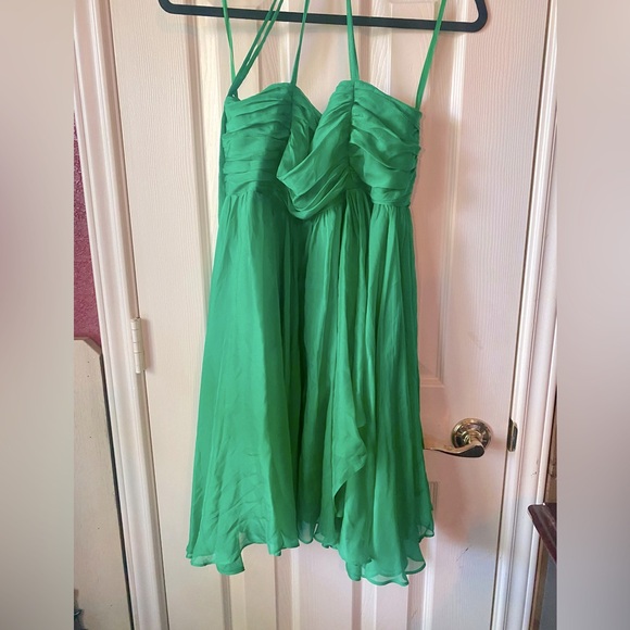 Alice+Olivia silk halter dress in an Emerald green size S - Picture 3 of 8